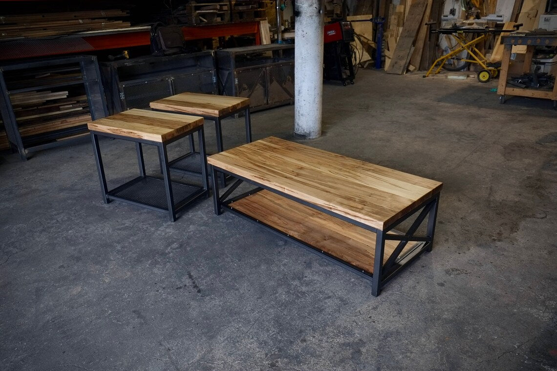 Industrial Coffee Table   (56cm depth, 114cm length, 43cm high)