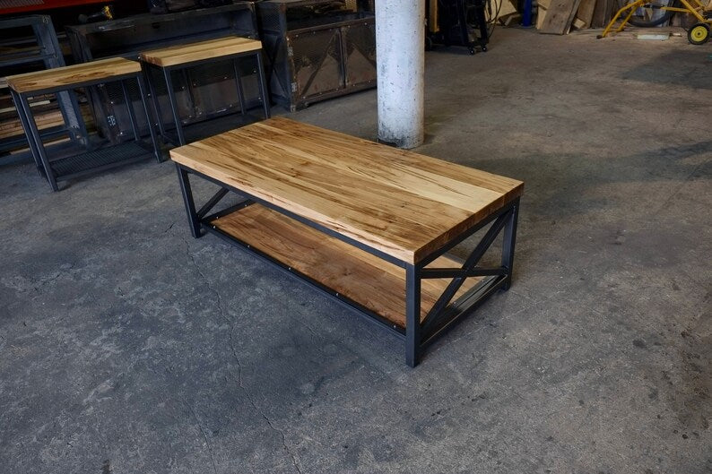 Industrial Coffee Table   (56cm depth, 114cm length, 43cm high)